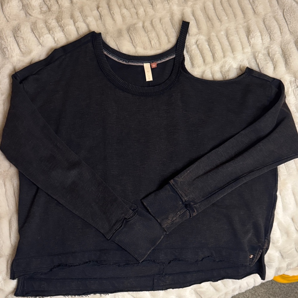 Pilcro Charcoal Off-Shoulder Sweatshirt